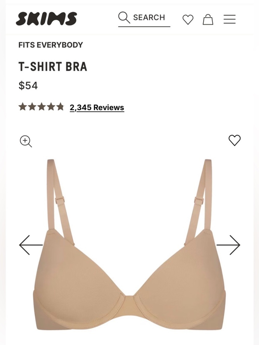 SKIMS Fits Everybody T-Shirt Bra